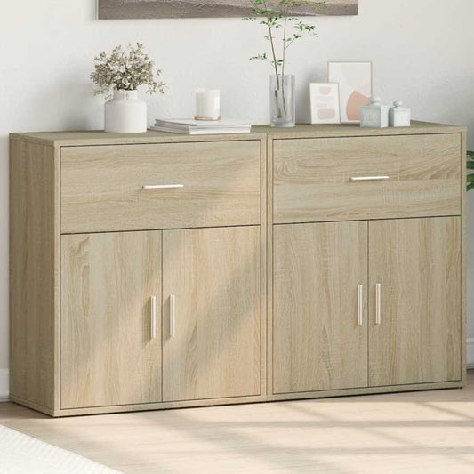 vidaXL Sideboards 2 pcs Sonoma Oak 60x31x70 cm Engineered Wood