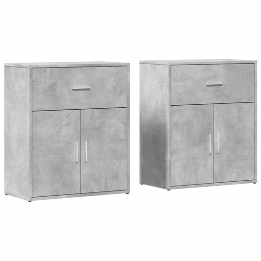 vidaXL Sideboards 2 pcs Concrete Grey 60x31x70 cm Engineered Wood
