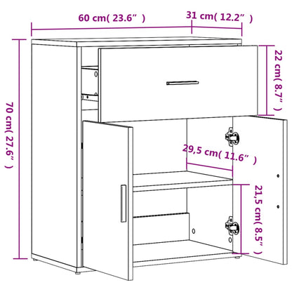 vidaXL Sideboards 2 pcs Concrete Grey 60x31x70 cm Engineered Wood