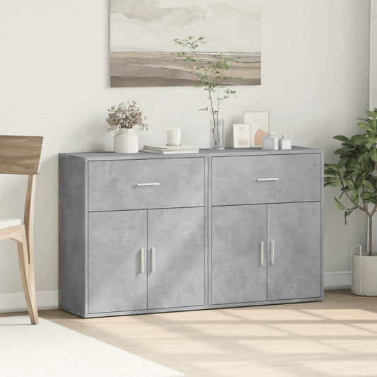 vidaXL Sideboards 2 pcs Concrete Grey 60x31x70 cm Engineered Wood