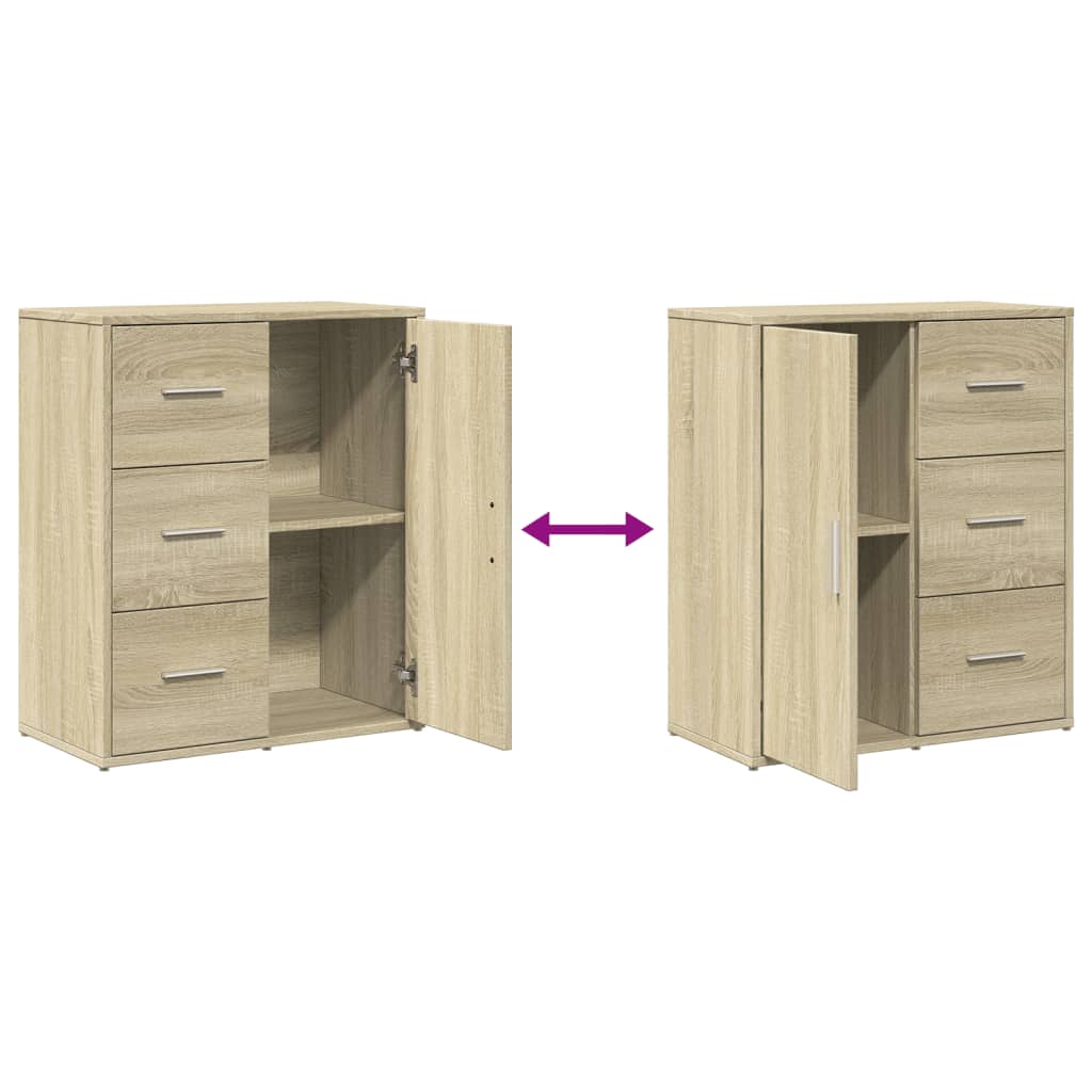 vidaXL Sideboards 2 pcs Sonoma Oak 60x31x70 cm Engineered Wood