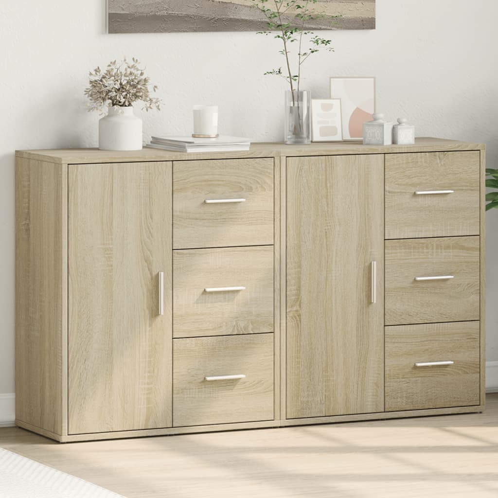 vidaXL Sideboards 2 pcs Sonoma Oak 60x31x70 cm Engineered Wood
