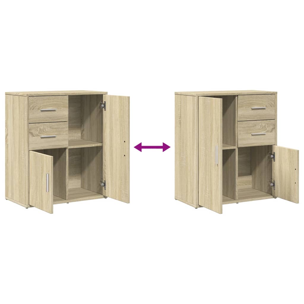 vidaXL Sideboards 2 pcs Sonoma Oak 60x31x70 cm Engineered Wood