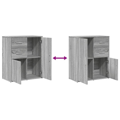 vidaXL Sideboards 2 pcs Grey Sonoma 60x31x70 cm Engineered Wood