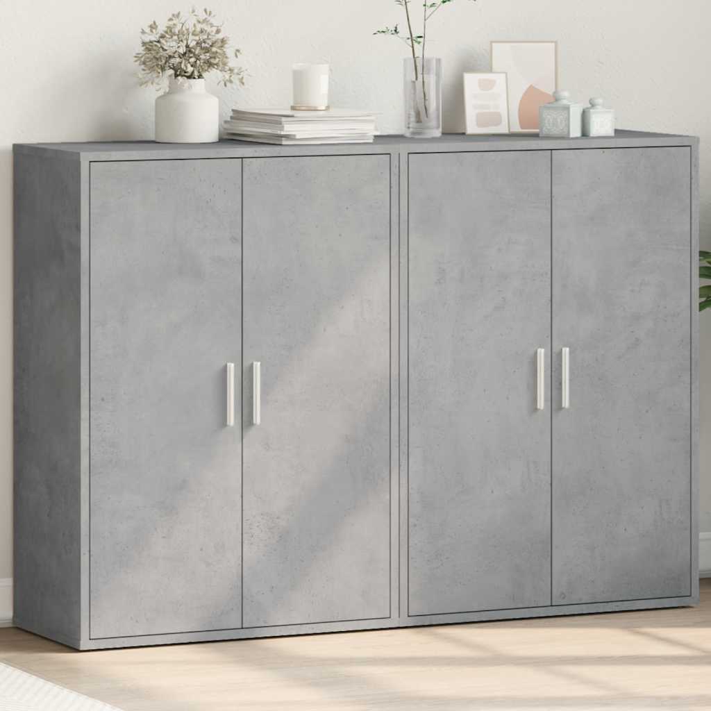 vidaXL Sideboards 2 pcs Concrete Grey 60x31x84 cm Engineered Wood