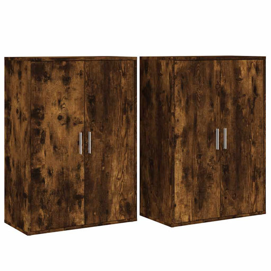 vidaXL Sideboards 2 pcs Smoked Oak 60x31x84 cm Engineered Wood