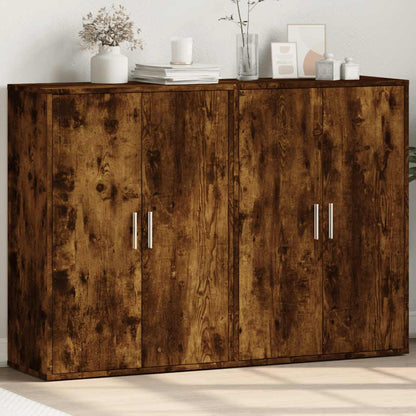 vidaXL Sideboards 2 pcs Smoked Oak 60x31x84 cm Engineered Wood