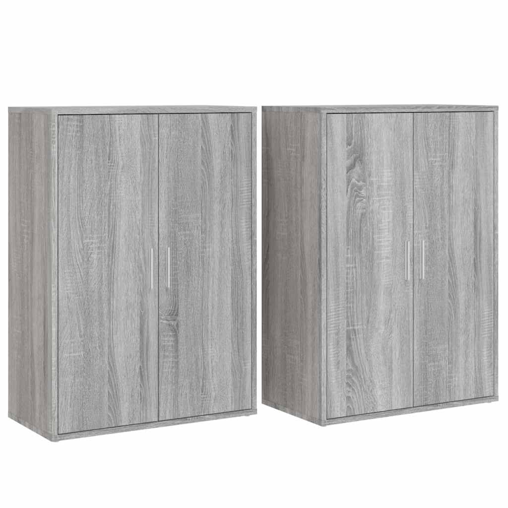 vidaXL Sideboards 2 pcs Grey Sonoma 60x31x84 cm Engineered Wood