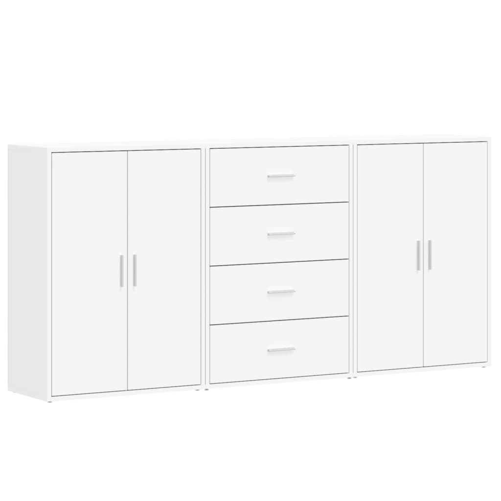 vidaXL Sideboards 3 pcs White 60x31x84 cm Engineered Wood