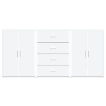 vidaXL Sideboards 3 pcs White 60x31x84 cm Engineered Wood