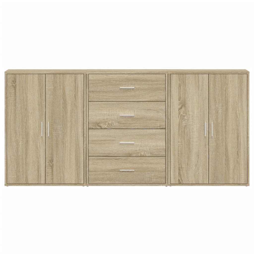vidaXL Sideboards 3 pcs Sonoma Oak 60x31x84 cm Engineered Wood