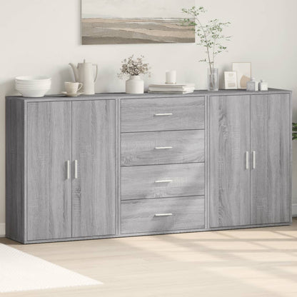 vidaXL Sideboards 3 pcs Grey Sonoma 60x31x84 cm Engineered Wood