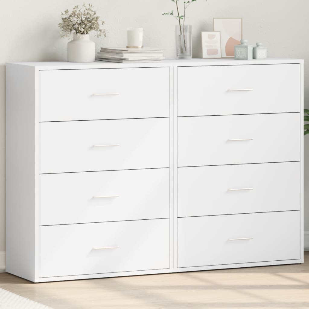 vidaXL Sideboards 2 pcs White 60x31x84 cm Engineered Wood