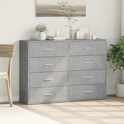 vidaXL Sideboards 2 pcs Concrete Grey 60x31x84 cm Engineered Wood