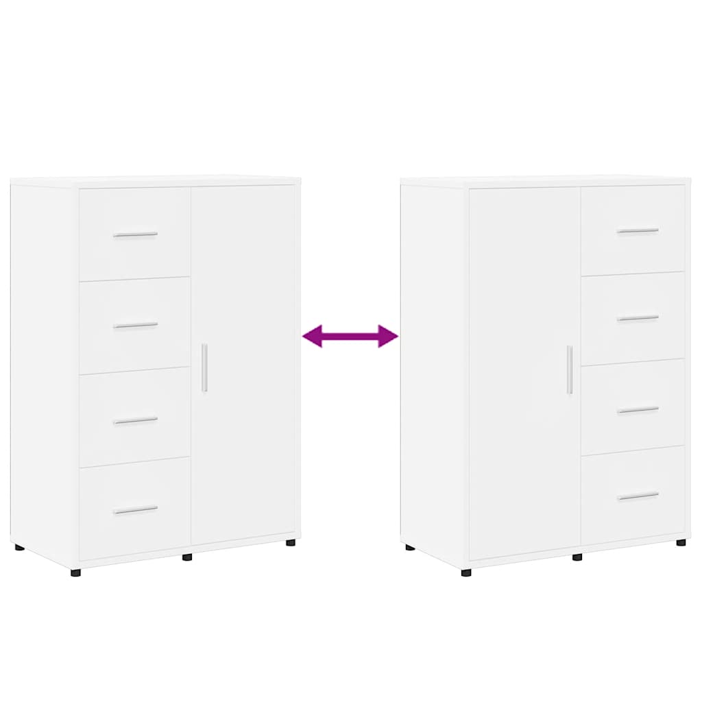 vidaXL Sideboards 2 pcs White 60x31x84 cm Engineered Wood
