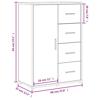 vidaXL Sideboards 2 pcs Grey Sonoma 60x31x84 cm Engineered Wood