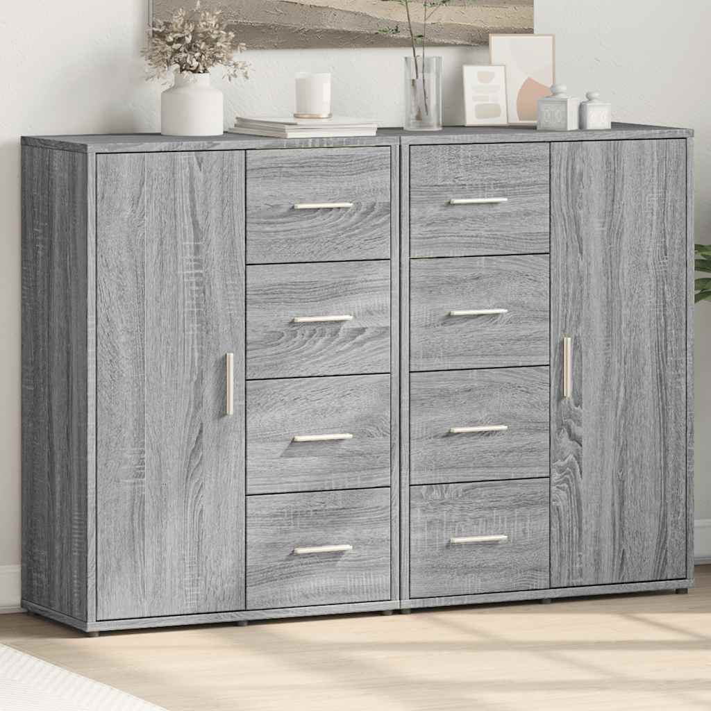 vidaXL Sideboards 2 pcs Grey Sonoma 60x31x84 cm Engineered Wood