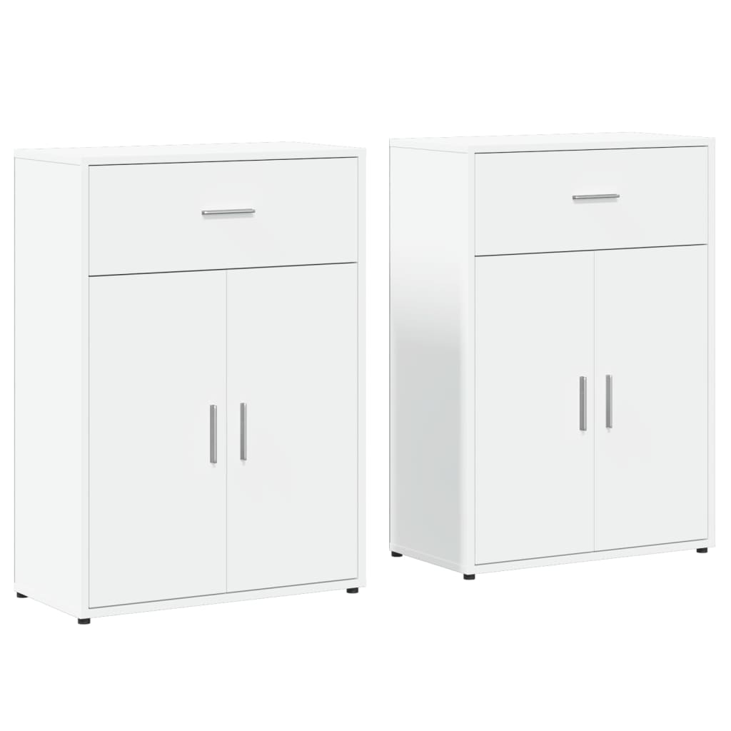 vidaXL Sideboards 2 pcs White 60x30x84 cm Engineered Wood