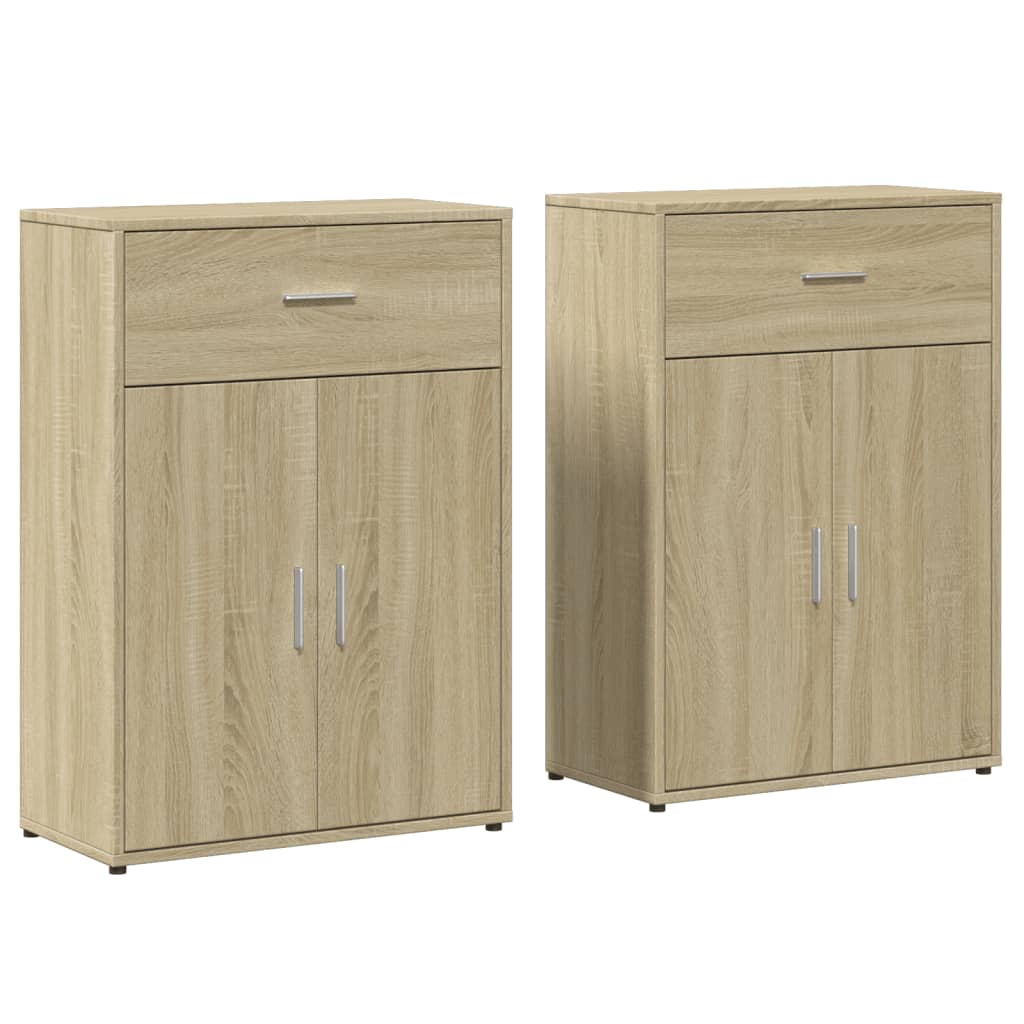 vidaXL Sideboards 2 pcs Sonoma Oak 60x30x84 cm Engineered Wood
