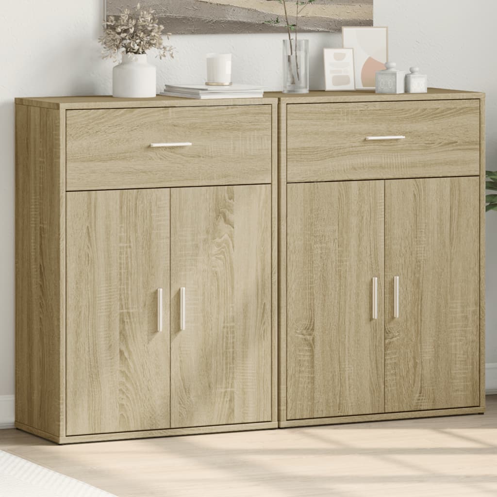 vidaXL Sideboards 2 pcs Sonoma Oak 60x30x84 cm Engineered Wood