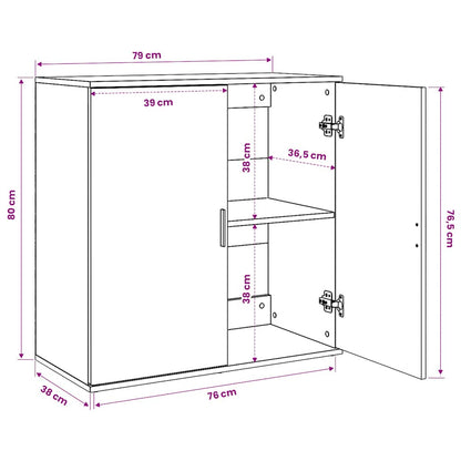 vidaXL Sideboards 2 pcs White 79x38x80 cm Engineered Wood