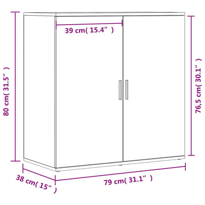 vidaXL Sideboards 2 pcs Sonoma Oak 79x38x80 cm Engineered Wood