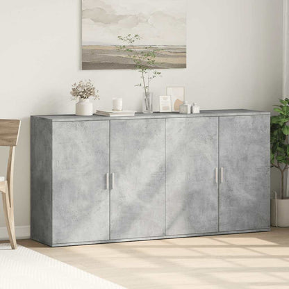 vidaXL Sideboards 2 pcs Concrete Grey 79x38x80 cm Engineered Wood