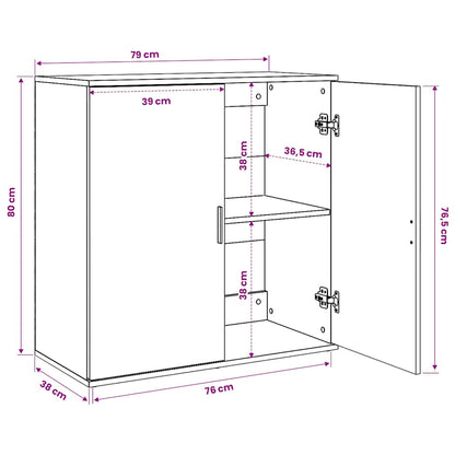 vidaXL Sideboards 2 pcs Concrete Grey 79x38x80 cm Engineered Wood