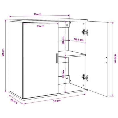 vidaXL Sideboards 2 pcs Concrete Grey 79x38x80 cm Engineered Wood