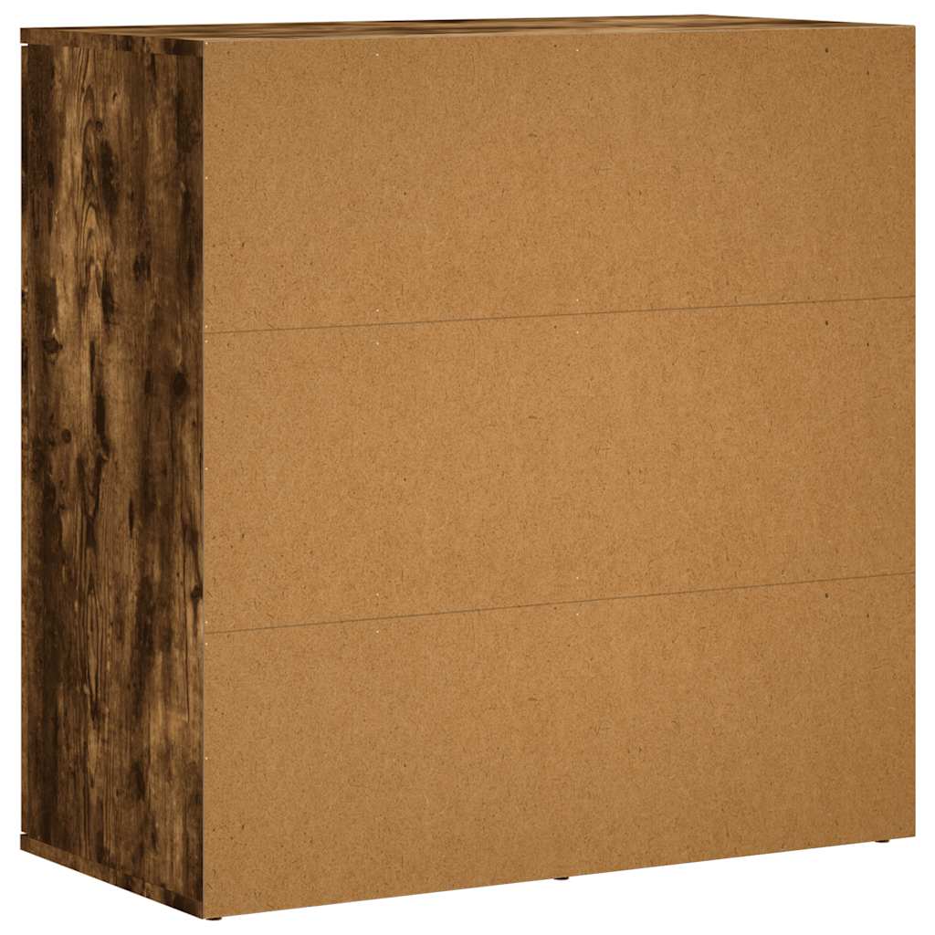 vidaXL Sideboards 2 pcs Smoked Oak 79x38x80 cm Engineered Wood