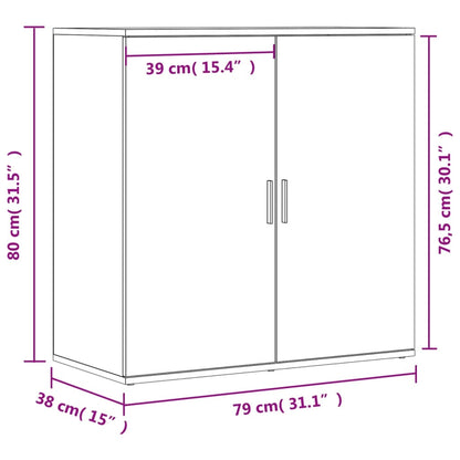 vidaXL Sideboards 2 pcs Grey Sonoma 79x38x80 cm Engineered Wood
