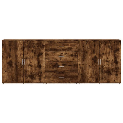 vidaXL Sideboards 3 pcs Smoked Oak Engineered Wood