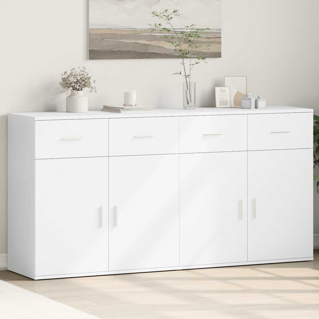 vidaXL Sideboards 2 pcs White 79x38x80 cm Engineered Wood
