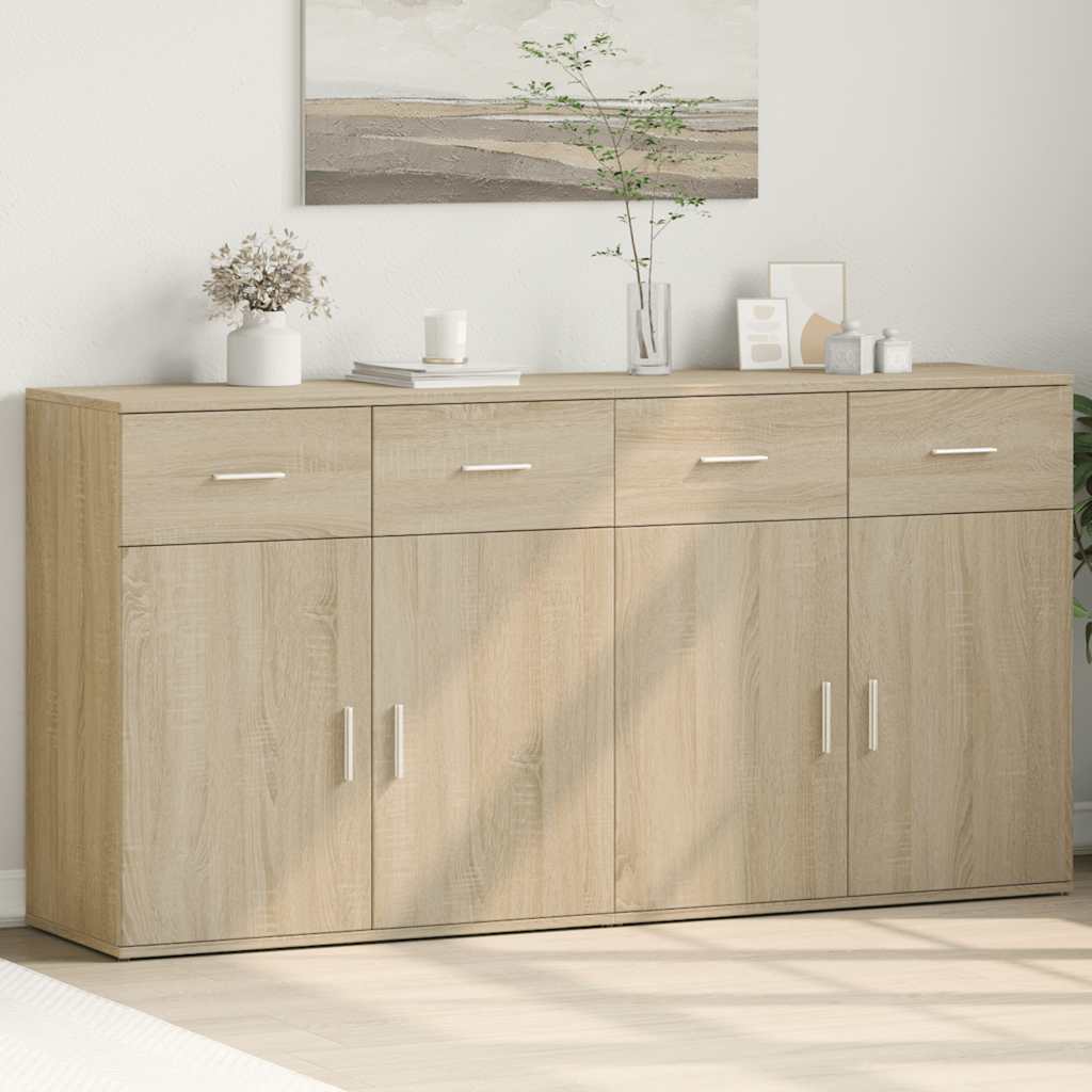 vidaXL Sideboards 2 pcs Sonoma Oak 79x38x80 cm Engineered Wood