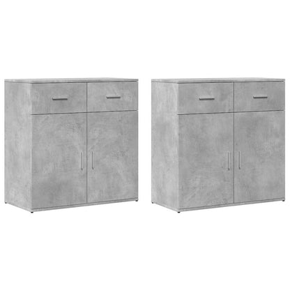 vidaXL Sideboards 2 pcs Concrete Grey 79x38x80 cm Engineered Wood