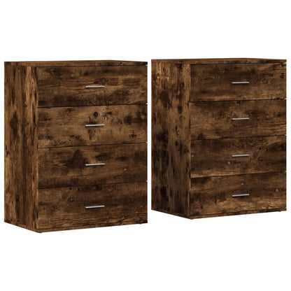 vidaXL Sideboards 2 pcs Smoked Oak 60x39x80 cm Engineered Wood