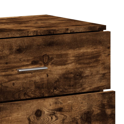 vidaXL Sideboards 2 pcs Smoked Oak 60x39x80 cm Engineered Wood
