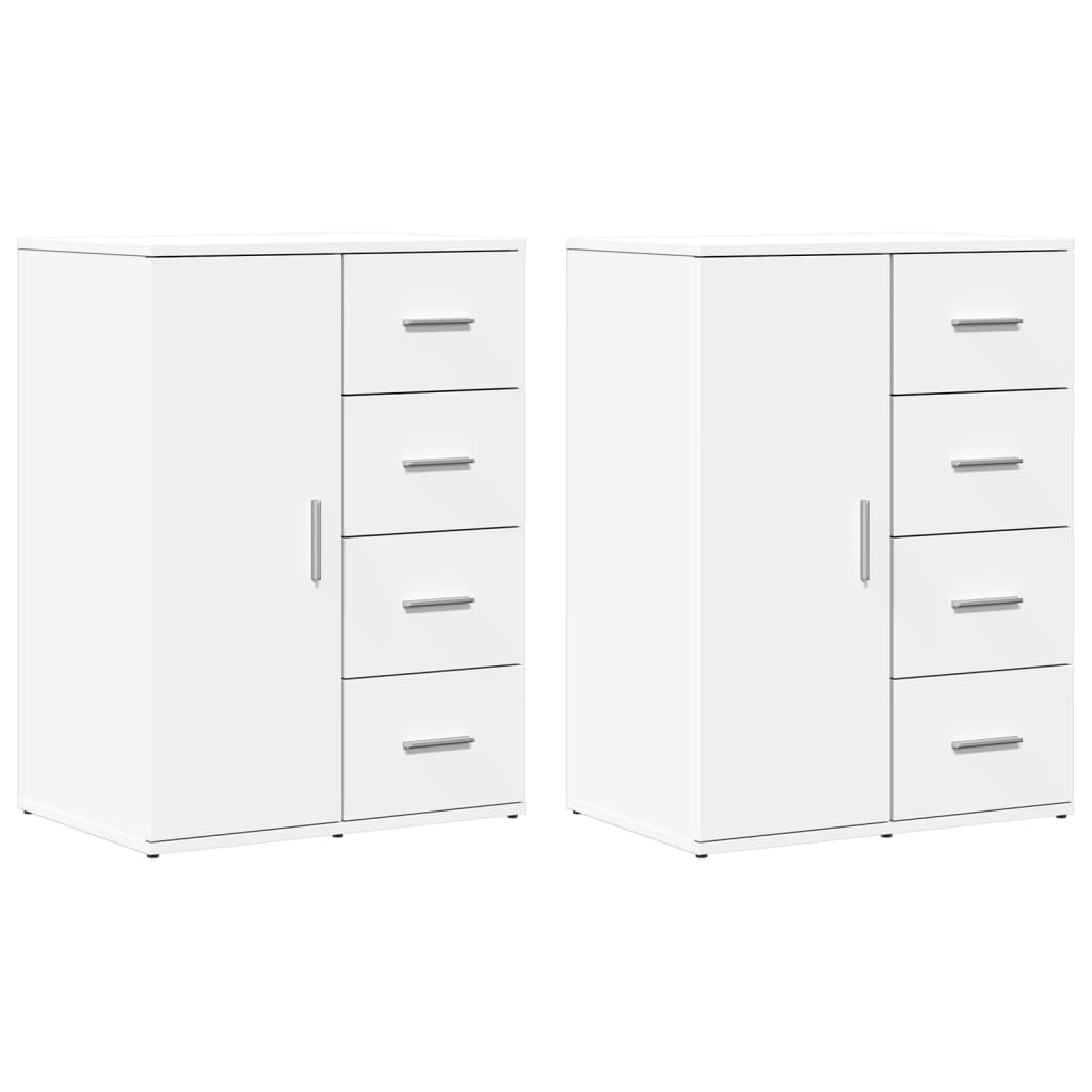 vidaXL Sideboards 2 pcs White 59x39x80 cm Engineered Wood