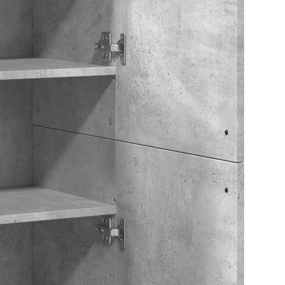 vidaXL Highboard Concrete Grey 80x35x180 cm Engineered Wood