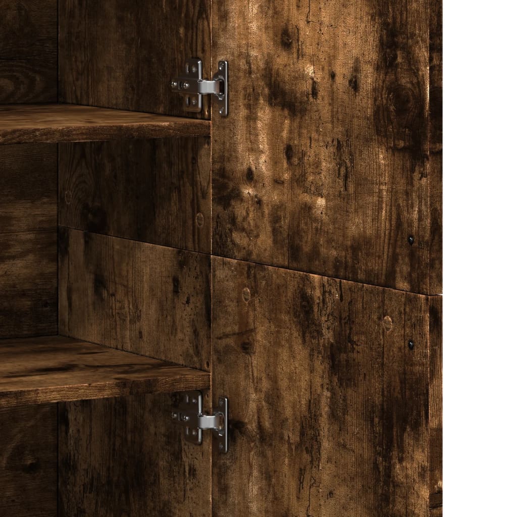 vidaXL Highboard Smoked Oak 80x35x180 cm Engineered Wood