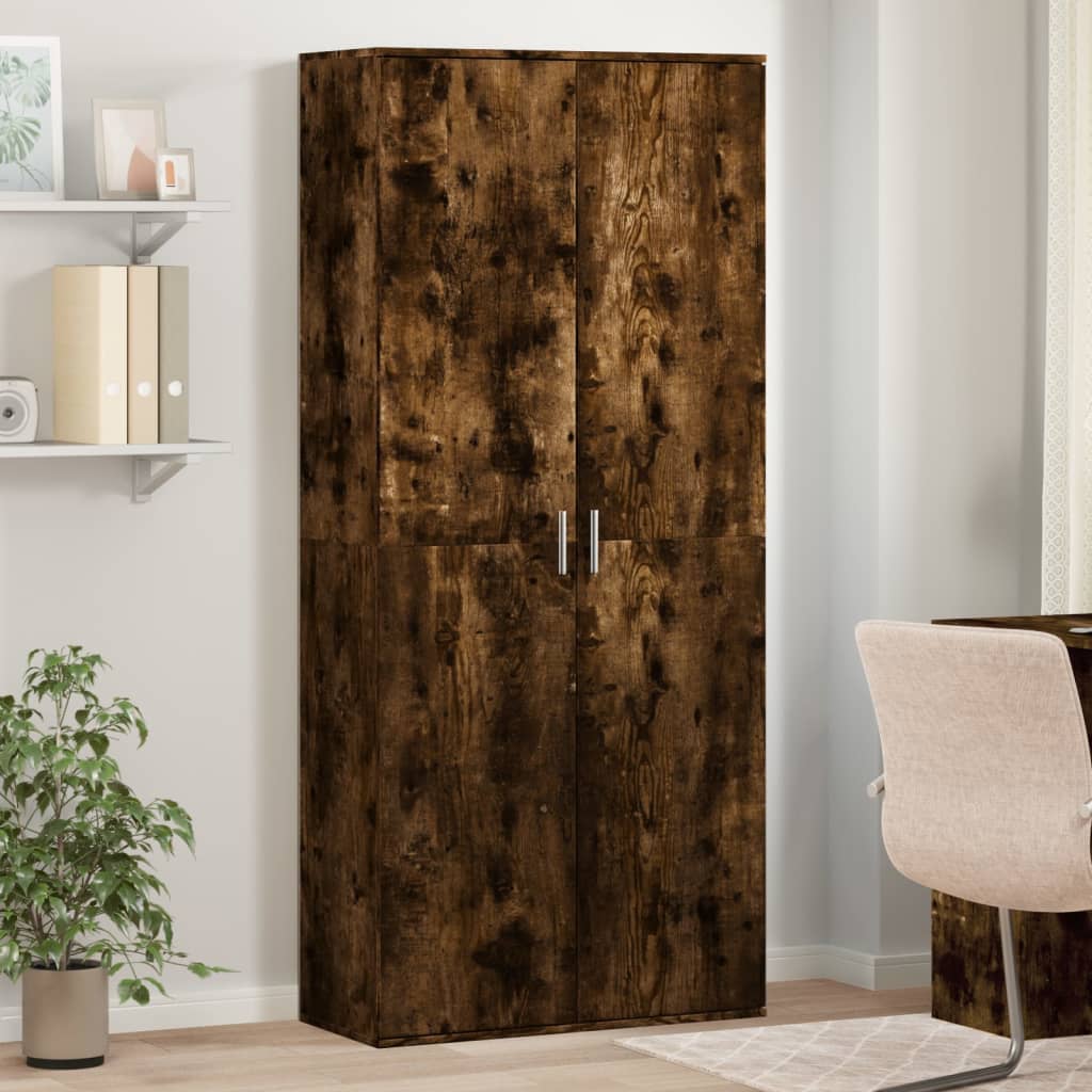 vidaXL Highboard Smoked Oak 80x35x180 cm Engineered Wood