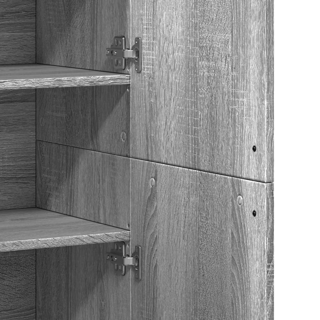 vidaXL Highboard Grey Sonoma 80x35x180 cm Engineered Wood