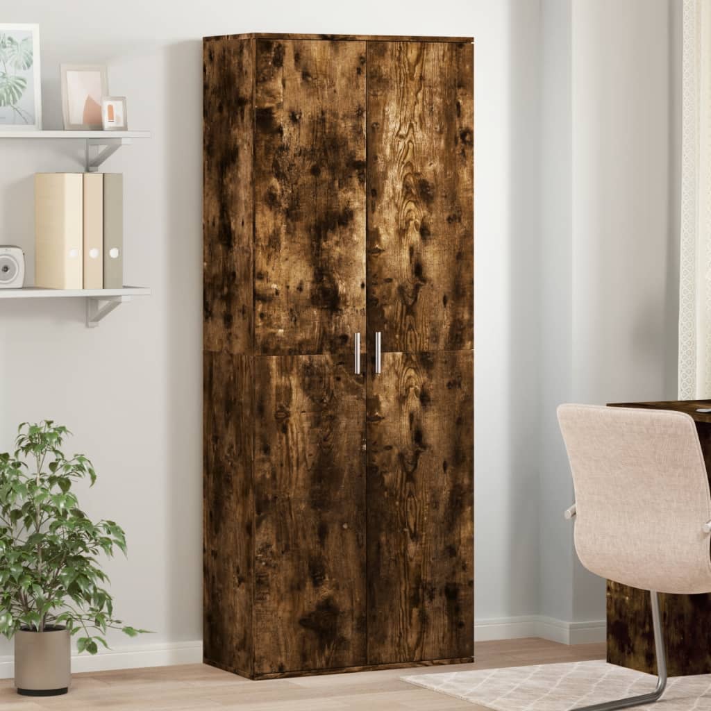 vidaXL Highboard Smoked Oak 70x35x180 cm Engineered Wood