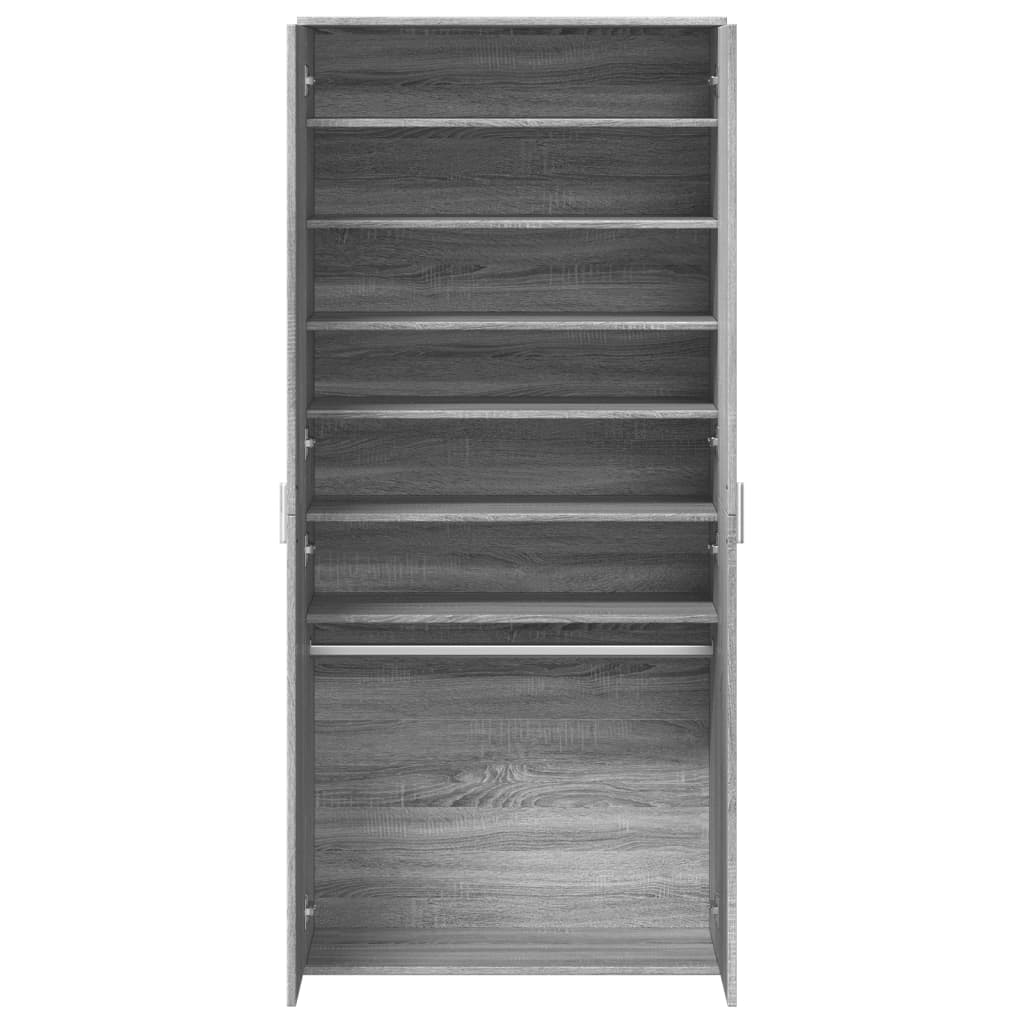 vidaXL Shoe Cabinet Grey Sonoma 80x39x178 cm Engineered Wood