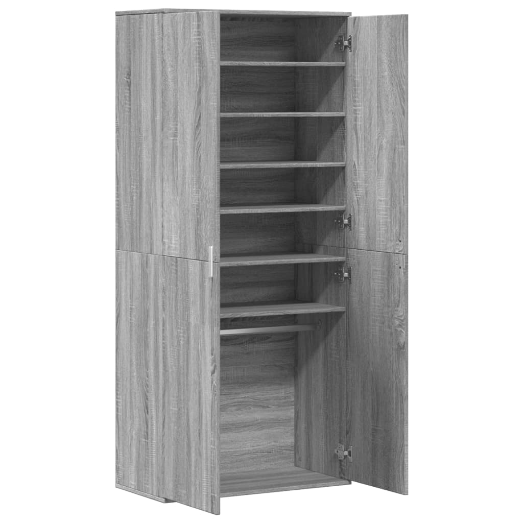 vidaXL Shoe Cabinet Grey Sonoma 80x39x178 cm Engineered Wood
