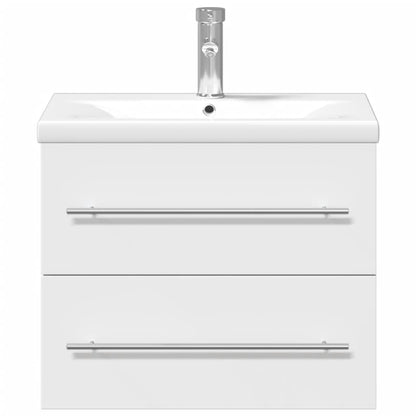 vidaXL Bathroom Sink Cabinet with Built-in Basin White