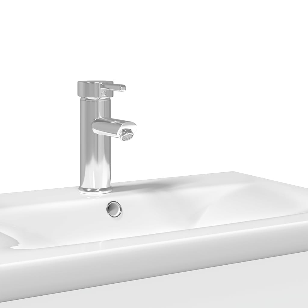 vidaXL Bathroom Sink Cabinet with Built-in Basin White