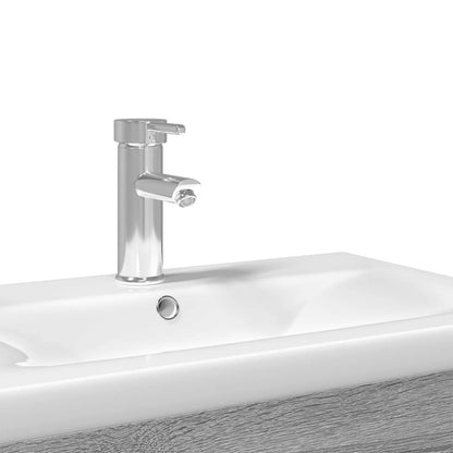 vidaXL Bathroom Sink Cabinet | Grey Sonoma, White | Engineered wood, Ceramic