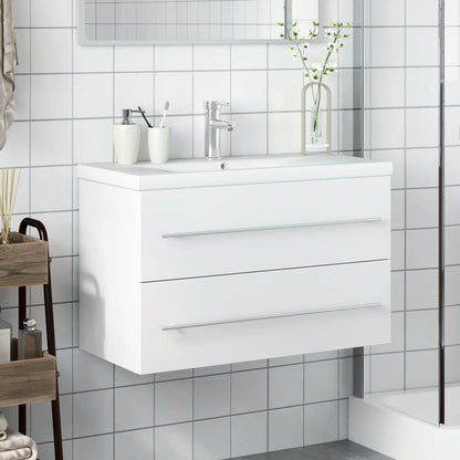 vidaXL Bathroom Sink Cabinet | White | Engineered wood | 80 x 38.5 x 48 cm