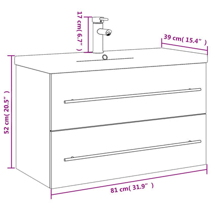 vidaXL Bathroom Sink Cabinet | White | Engineered wood | 80 x 38.5 x 48 cm